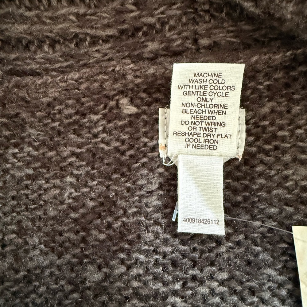 Mudd Brown Open Front Shawl Collar Sweater NWT Size M - Picture 4 of 4
